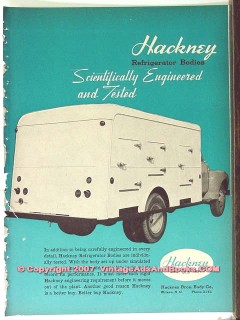 Hackney Bros Body Company 1951 Vintage Ad Refrigerator Truck Engineer