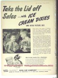 Dixie Cup Company 1951 Vintage Ad Ice Cream Picture Lid Off Sales Dixie Cup Company 1951 Vintage Ad Ice Cream Picture Lid Off Sales