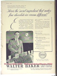 General Foods Corp 1951 Vintage Ad Walter Baker Chocolate Cocoa Fine General Foods Corp 1951 Vintage Ad Walter Baker Chocolate Cocoa Fine