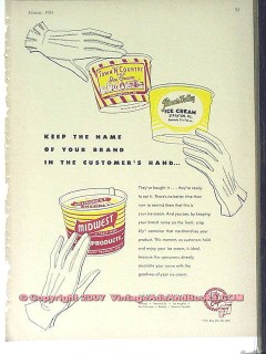 Lily-Tulip Cup Corp 1951 Vintage Ad Ice Cream Container Brand Name