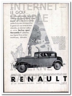 renault 1930 french le golf 8 cylinder car vintage ad