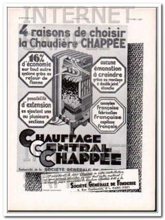 society general of foundry 1930 french central heating vintage ad