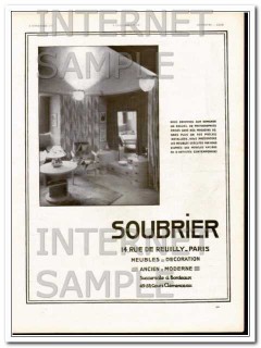 soubrier 1930 french antique modern furniture decorations vintage ad