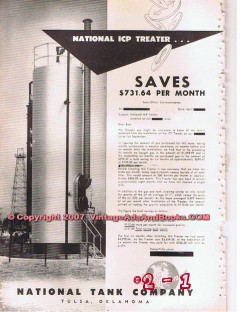 National Tank Company 1955 Vintage Ad Oil Gas ICP Treater Equipment National Tank Company 1955 Vintage Ad Oil Gas ICP Treater Equipment