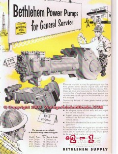 Bethlehem Supply Company 1955 Vintage Ad Oil Field Drilling Power Pump Bethlehem Supply Company 1955 Vintage Ad Oil Field Drilling Power Pump