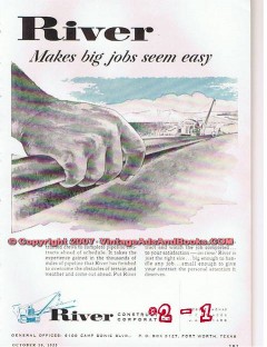 River Construction Corp 1955 Vintage Ad Oil Gas Pipeline Big Jobs Easy River Construction Corp 1955 Vintage Ad Oil Gas Pipeline Big Jobs Easy