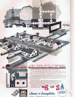 Jones Laughlin Steel Corp 1955 Vintage Ad Oil Field Pipe Progress