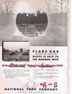 National Tank Company 1955 Vintage Ad Petroleum Oil Flare Gas Refinery