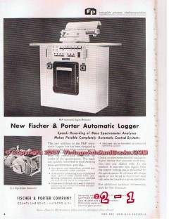 Fischer Porter Company 1955 Vintage Ad Oil Field FP Automatic Logger Fischer Porter Company 1955 Vintage Ad Oil Field FP Automatic Logger