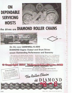 Diamond Chain Company 1955 Vintage Ad Oil Field Drilling Cardwell K200