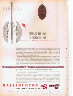 Halliburton Oil Well Cementing Company 1955 Vintage Ad Dip Log Data Halliburton Oil Well Cementing Company 1955 Vintage Ad Dip Log Data