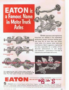 eaton mfg company 1955 motor truck axles vintage ad