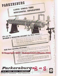 Parkersburg Rig Reel Company 1955 Vintage Ad Refinery Tube Separators Parkersburg Rig Reel Company 1955 Vintage Ad Refinery Tube Separators