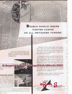 J F Pritchard Company 1955 Vintage Ad Oil Gas Tower Double Panels
