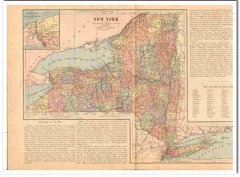 new york 1886 geographical statistics and antique color vintage map new york 1886 geographical statistics and antique color vintage map