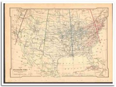 standard time 1886 as adopted by the railways of the usa vintage map