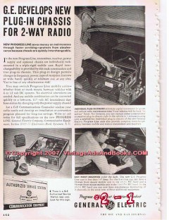 general electric 1955 plug in chassis 2-way radio vintage ad general electric 1955 plug in chassis 2-way radio vintage ad