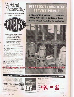 Food Machinery Chemical Corp 1955 Vintage Ad Oil Pump Peerless Service