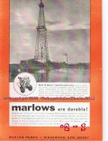 Marlow Pumps 1955 Vintage Ad Oil Field Dawn Dusk Round-The-Clock Duty Marlow Pumps 1955 Vintage Ad Oil Field Dawn Dusk Round-The-Clock Duty