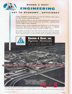 Brown Root Inc 1955 Vintage Ad Oil Gas Engineers Constructors Brown Root Inc 1955 Vintage Ad Oil Gas Engineers Constructors