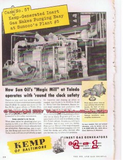 C M Kemp Mfg Company 1955 Vintage Ad Sun Oil Sunoco Refinery Magic