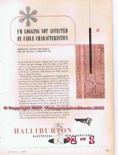 Halliburton Oil Well Cementing Company 1955 Vintage Ad FM Logging Data