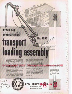 OPW Corp 1955 Vintage Ad Oil Transport Loading Assembly Petroleum OPW Corp 1955 Vintage Ad Oil Transport Loading Assembly Petroleum