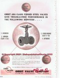 Orbit Valve Company 1955 Vintage Ad Oil ASA Class Forged Steel Ammonia
