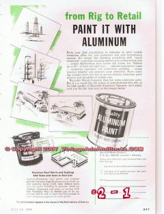 Reynolds Metals Company 1955 Vintage Ad Oil Rig Retail Paint Aluminum
