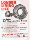 Eaton Mfg Company 1955 Vintage Ad Truck Air Brakes Longer Lining Life