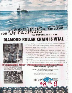 Diamond Chain Company 1955 Vintage Ad Offshore Drilling Million Dollar