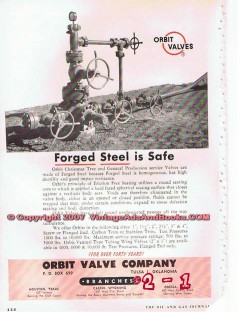 Orbit Valve Company 1955 Vintage Ad Oil Forged Steel Safe Oilfield Orbit Valve Company 1955 Vintage Ad Oil Forged Steel Safe Oilfield