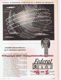 federal telephone radio company 1955 microwave certified vintage ad federal telephone radio company 1955 microwave certified vintage ad