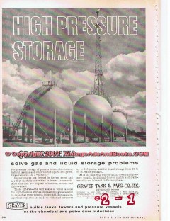Graver Tank Mfg Company 1955 Vintage Ad Oil Gas High Pressure Storage Graver Tank Mfg Company 1955 Vintage Ad Oil Gas High Pressure Storage