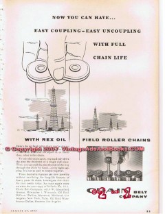 Chain Belt Company 1955 Vintage Ad Oil Field Couplers Texaco Petroleum