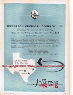 Jefferson Chemical Company 1955 Vintage Ad Transfer Executive Offices Jefferson Chemical Company 1955 Vintage Ad Transfer Executive Offices
