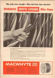 MacWhyte Wire Rope Company 1955 Vintage Ad Oil Wire Rope Tough Service