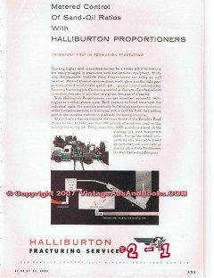 Halliburton Oil Well Cementing Company 1955 Vintage Ad Proportioners Halliburton Oil Well Cementing Company 1955 Vintage Ad Proportioners