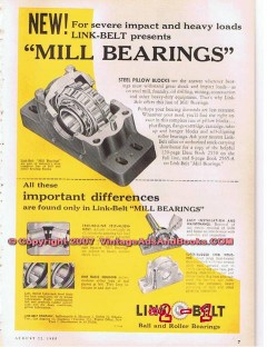 Link-Belt Company 1955 Vintage Ad Oil Field Drilling Mill Bearings Link-Belt Company 1955 Vintage Ad Oil Field Drilling Mill Bearings