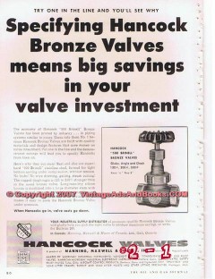 Manning Maxwell Moore Inc 1955 Vintage Ad Oil Hancock Bronze Valves Manning Maxwell Moore Inc 1955 Vintage Ad Oil Hancock Bronze Valves