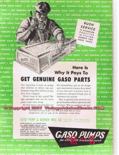 Gaso Pump Burner Mfg Company 1955 Vintage Ad Oil Field Genuine Parts Gaso Pump Burner Mfg Company 1955 Vintage Ad Oil Field Genuine Parts