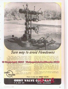Orbit Valve Company 1955 Vintage Ad Oil Avoid Flowdowns Oilfield Orbit Valve Company 1955 Vintage Ad Oil Avoid Flowdowns Oilfield