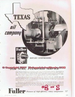 Fuller Company 1955 Vintage Ad Oil Petroleum Rotary Compressors Texas Fuller Company 1955 Vintage Ad Oil Petroleum Rotary Compressors Texas