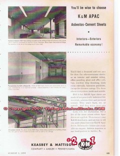 keasbey mattison company 1955 wise asbestos cement sheets vintage ad  keasbey mattison company 1955 wise asbestos cement sheets vintage ad