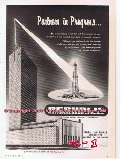 republic national bank dallas 1955 partners in progress vintage ad 