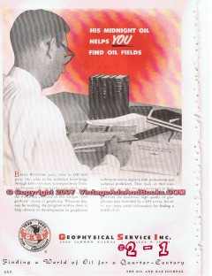 Geophysical Service Inc 1955 Vintage Ad Oil Fields Bruce Wentner Geophysical Service Inc 1955 Vintage Ad Oil Fields Bruce Wentner
