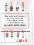 Champion Spark Plugs 1955 Vintage Ad Industrial Oil Engine Performance