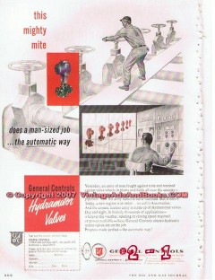 General Controls Inc 1955 Vintage Ad Oil Hydramotor Valve Mighty Mite General Controls Inc 1955 Vintage Ad Oil Hydramotor Valve Mighty Mite