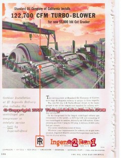 Ingersoll-Rand 1955 Vintage Ad Standard Oil Turbo Blower Cat Cracker Ingersoll-Rand 1955 Vintage Ad Standard Oil Turbo Blower Cat Cracker