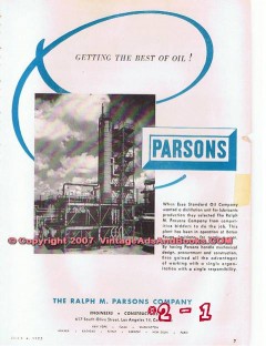 Ralph M Parsons Company 1955 Vintage Ad Esso Standard Oil Getting Best